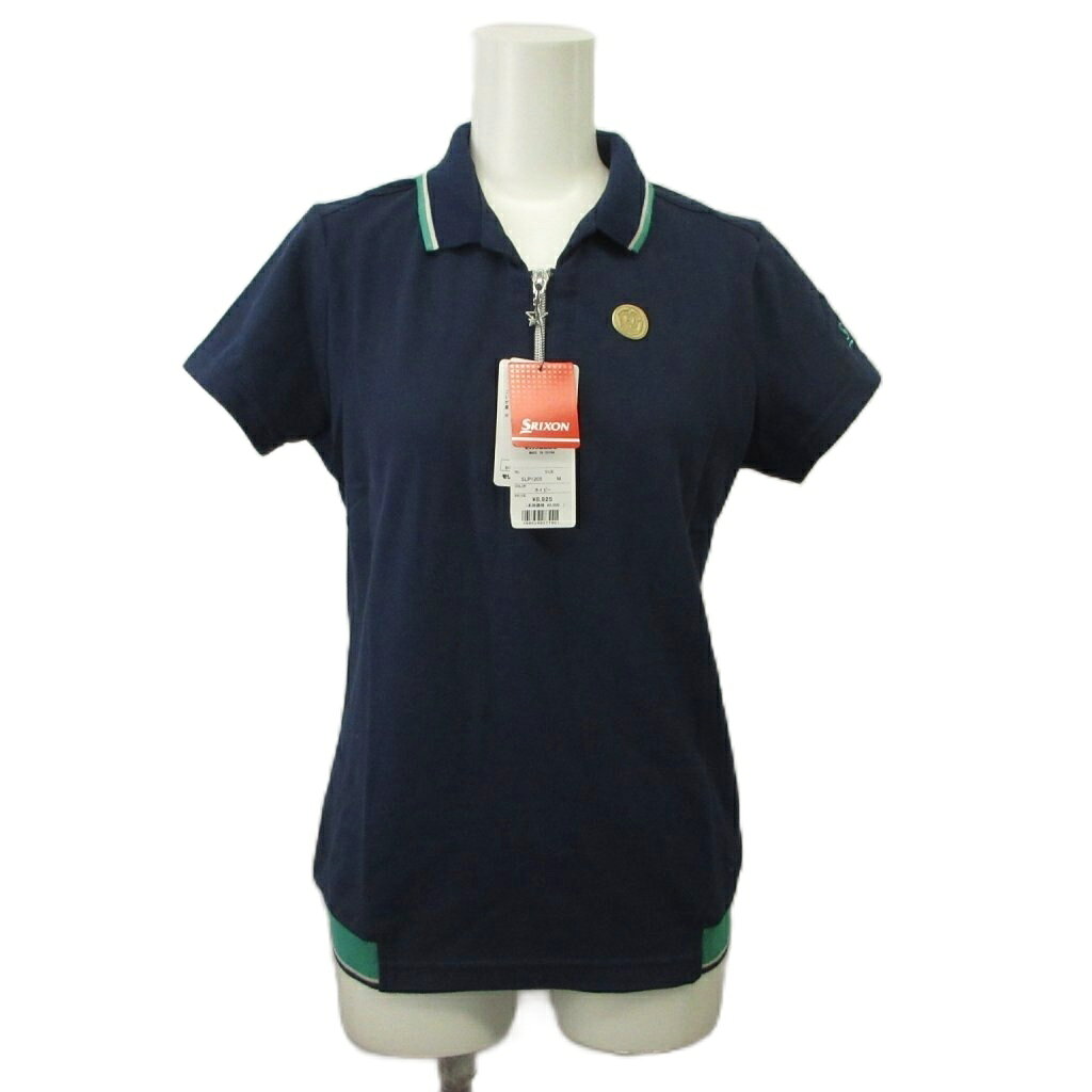 【中古】スリクソン SRIXON ポロシャツ M 紺 ネイビー ジップアップ 半袖 /RN ■GY53 レディース 【ベクトル 古着】 260604