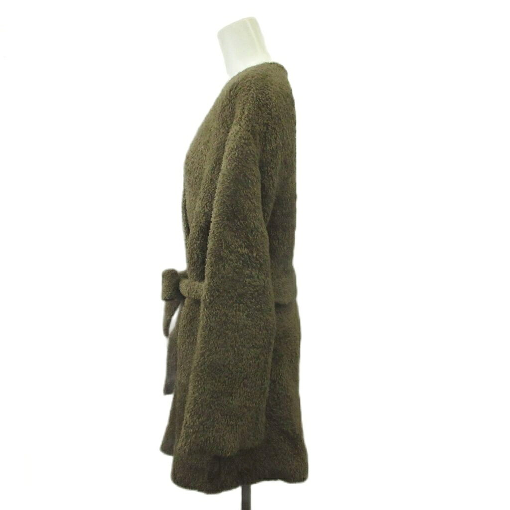 【中古】ミラオーウェン Mila Owen ロングファー見えニットガウン ウール 0 茶 ブラウン 無地 Vネック 長袖 /NP ■GY70 レディース 【ベクトル 古着】 260601 vectorpremium-19162757 ブランド古着ベクトルプレミアム店 サンプル画像2