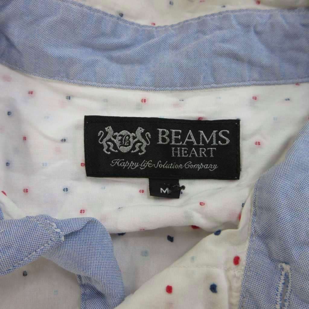 【中古】ビームスハート BEAMS HEART シャツ M 白 ドット柄 レギュラーカラー 長袖 /RY ■ECA006 メンズ 【ベクトル 古着】 260608 3
