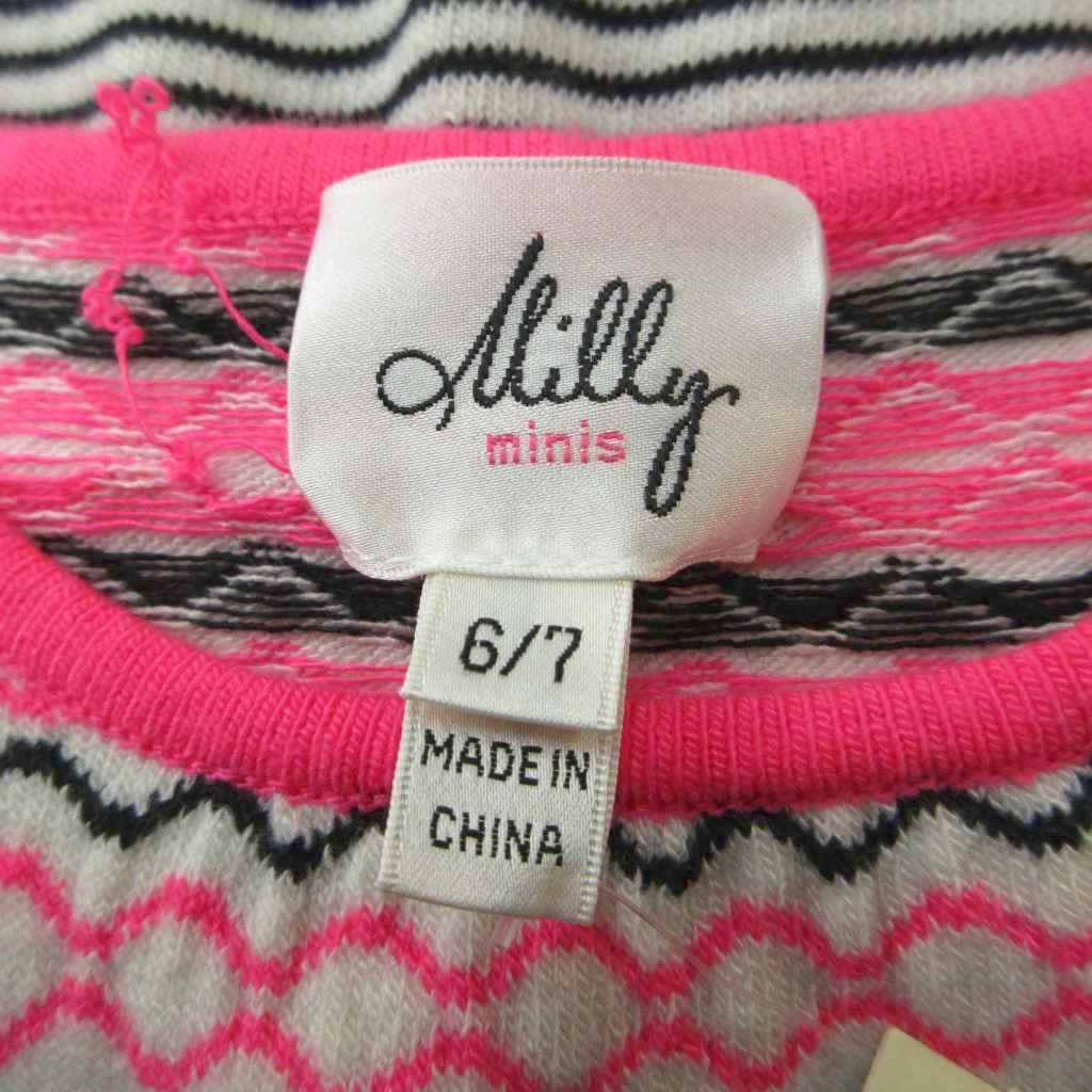 【中古】未使用品 ミリー milly 子ども服 ワンピース 6/7 ピンク ボーダー柄 半袖 ...