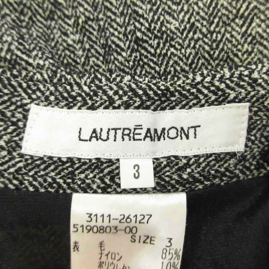 ブランド古着ベクトルプレミアム店の【中古】ロートレアモン LAUTREAMONT ミニスカート ボトムス ウール 3 黒 ブラック グレー ヘリンボーン柄 /YU ■ECA006 レディース 【ベクトル 古着】 260609｜アングル3