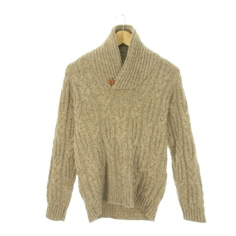 メンズビギ MEN'S BIGI Distinction ニット セーター ウール 2 茶 ブラウン ケーブルニット ショールカラー 長袖 /CK42 ■ECA006 メンズ  260618