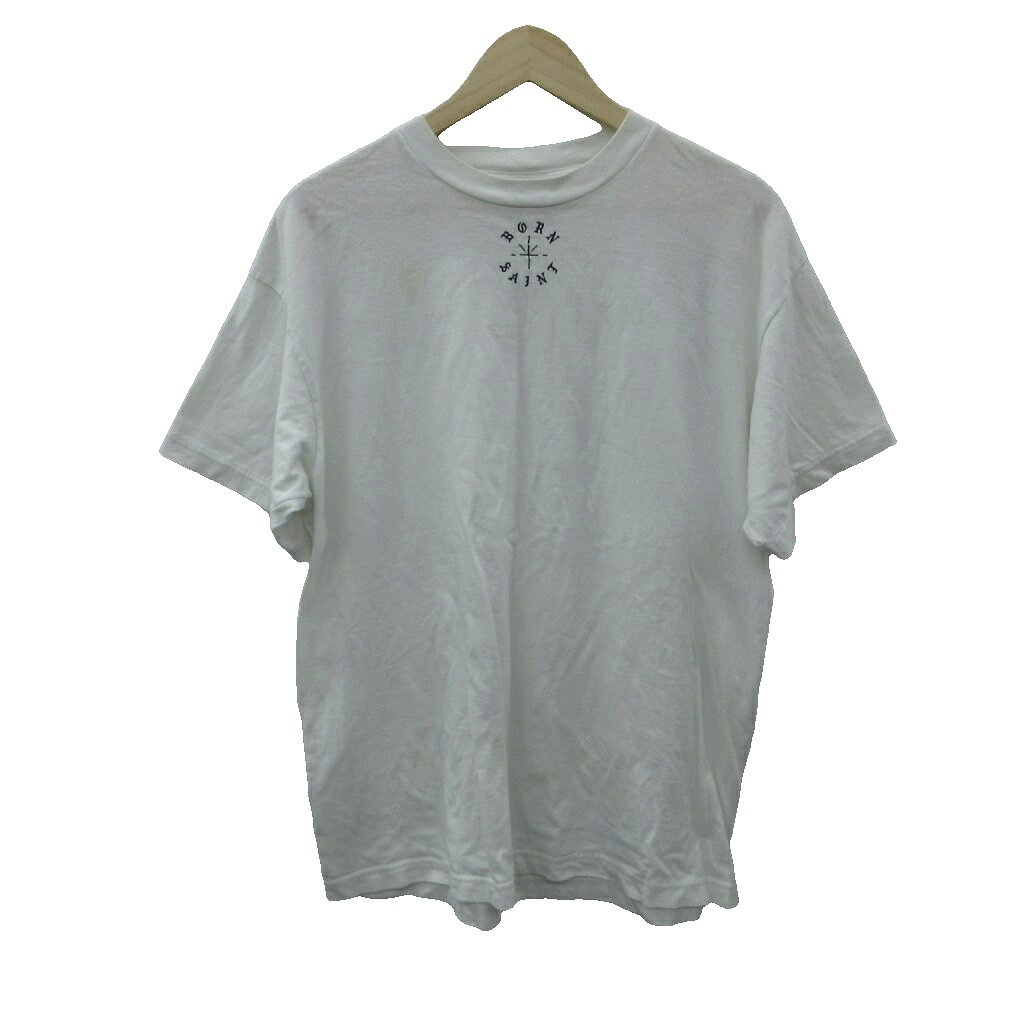 セントマイケル SAINTMICHAEL × ボーン・レイズド BORN X RAISED Tシャツ カットソー M 白 ホワイト 半袖 ラウンドネック ロゴプリント /YS38 ■ECB005 メンズ  260626