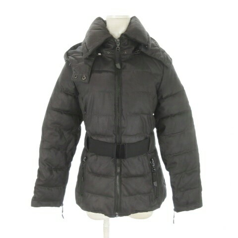 ベルシュカ Bershka Bsk outerwear 中綿ジャケット 上着 M 黒 ブラック フード付き 長袖 ベルト付き /MN32 ■ECB006 レディース  260625