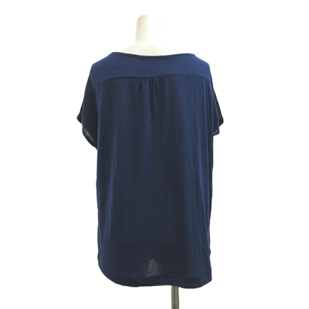 【中古】グローバルワーク GLOBAL WORK カットソー M 黒 ブラック 青 ブルー レース 無地 ボートネック 半袖 /NP ■ECB006 レディース 【ベクトル 古着】 260627 vectorpremium-19226565 ブランド古着ベクトルプレミアム店 サンプル画像3
