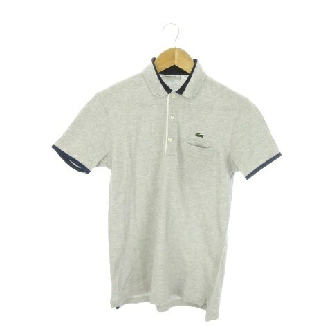 【中古】ラコステ LACOSTE ポロシャツ 3 グレー 半袖 ライン 配色 /AO13 ■ECB006 ...
