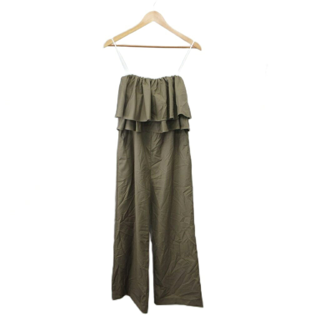 【中古】ミラオーウェン Mila Owen サロペットパンツ オールインワン 1 ベージュ ベアトップ フリル ワイドパンツ /NP ■ECF007 レディース 【ベクトル 古着】 260707 vectorpremium-19246857 ブランド古着ベクトルプレミアム店 パッケージ画像