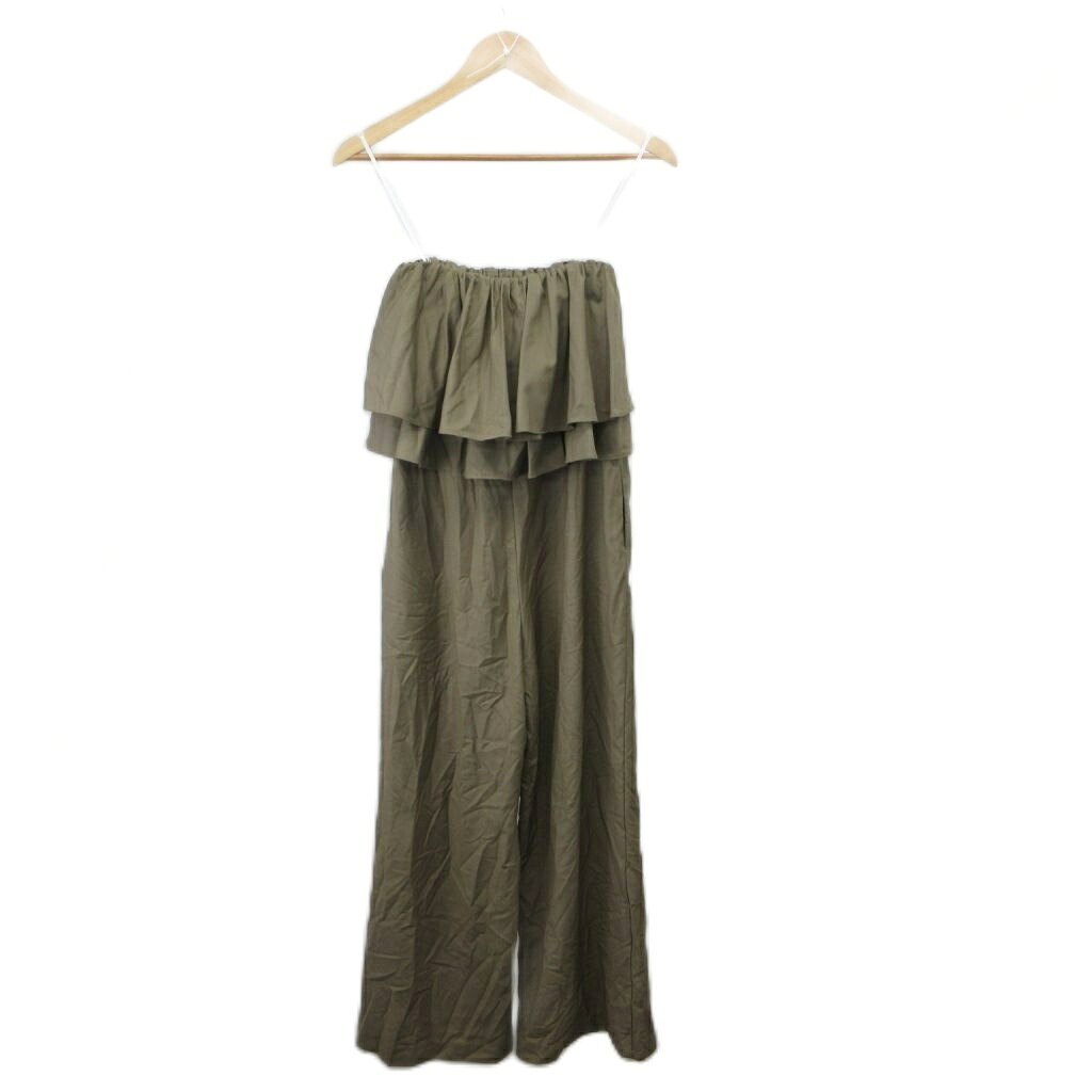 【中古】ミラオーウェン Mila Owen サロペットパンツ オールインワン 1 ベージュ ベアトップ フリル ワイドパンツ /NP ■ECF007 レディース 【ベクトル 古着】 260707 vectorpremium-19247717 ブランド古着ベクトルプレミアム店 サンプル画像2
