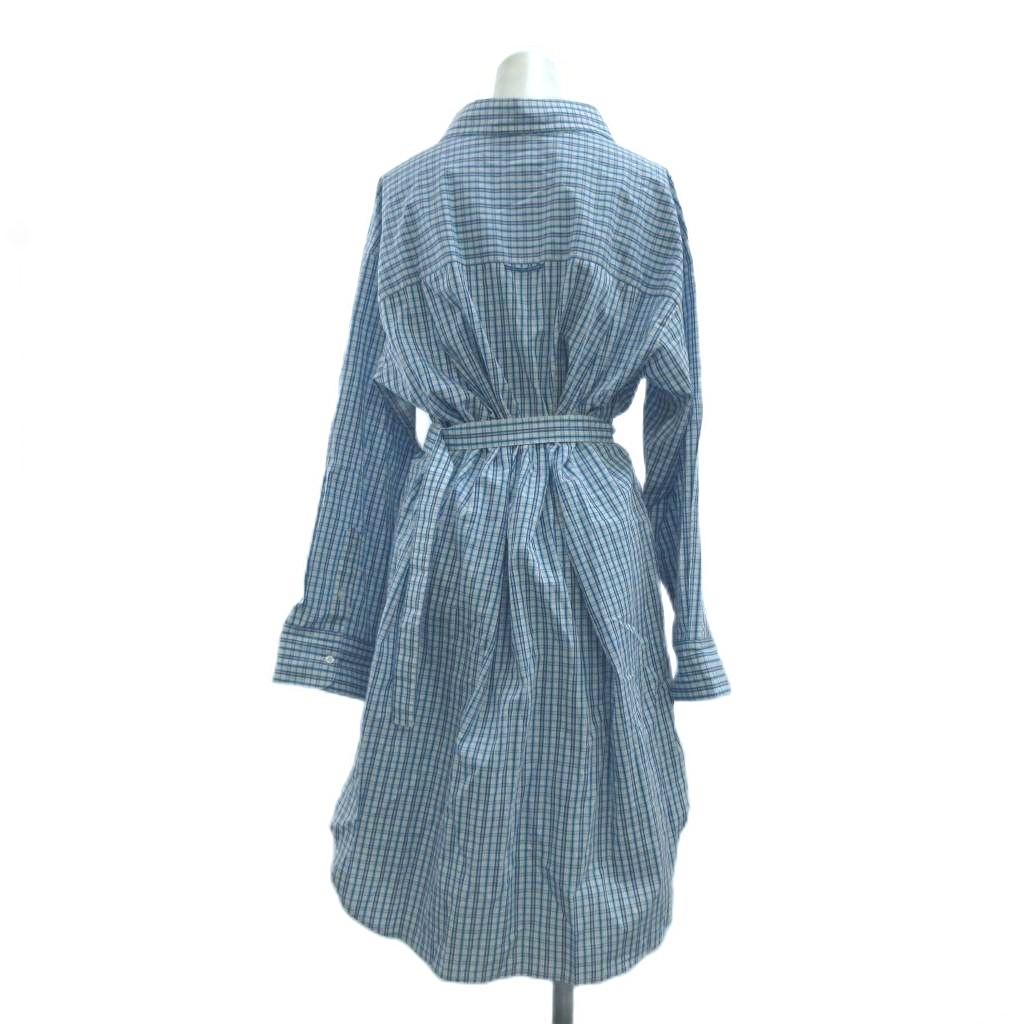 【中古】未使用品 ミラオーウェン Mila Owen シャツワンピース 1 ロング丈 青 ブルー チェック柄 襟付き 長袖 /CR ■GY70 レディース 【ベクトル 古着】 260717 vectorpremium-19295481 ブランド古着ベクトルプレミアム店 サンプル画像2