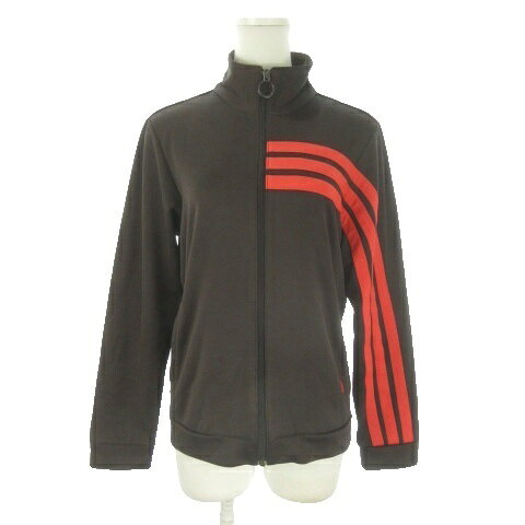 アディダス adidas ジャケット ジャージ スポーツウエア L 茶 ブラウン 赤…