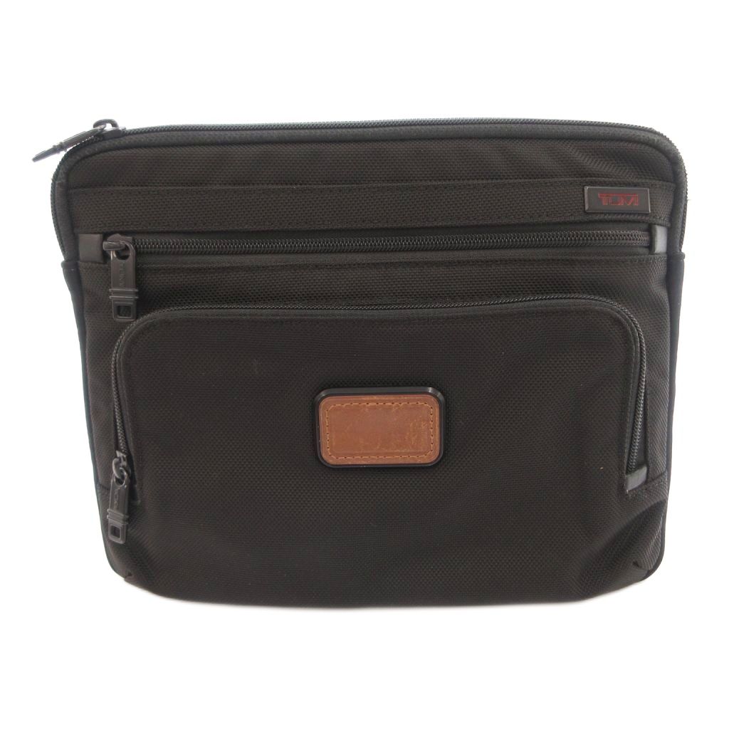 【中古】トゥミ TUMI クラッチバッグ セカンド ビジネス ナイロン ロゴ 黒 ブラッ...