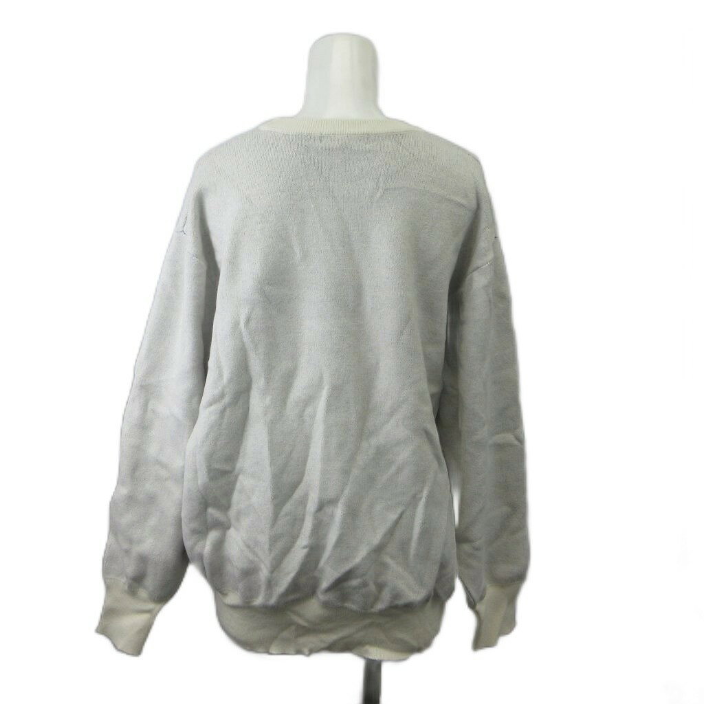 【中古】グローバルワーク GLOBAL WORK ニット セーター L 白 ホワイト ロゴプリント クルーネック 長袖 /NP ■ECC007 レディース 【ベクトル 古着】 260724 vectorpremium-19302750 ブランド古着ベクトルプレミアム店 サンプル画像3