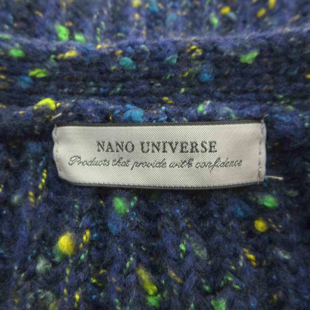 【中古】ナノユニバース nano universe ニットカーディガン ウール XL 紺 ネイビー 緑 グリーン 黄 イエロー Vネック 長袖 チャンキーニット /SH ■ECC007 レディース 【ベクトル 古着】 260724 vectorpremium-19303228 ブランド古着ベクトルプレミアム店 サンプル画像3