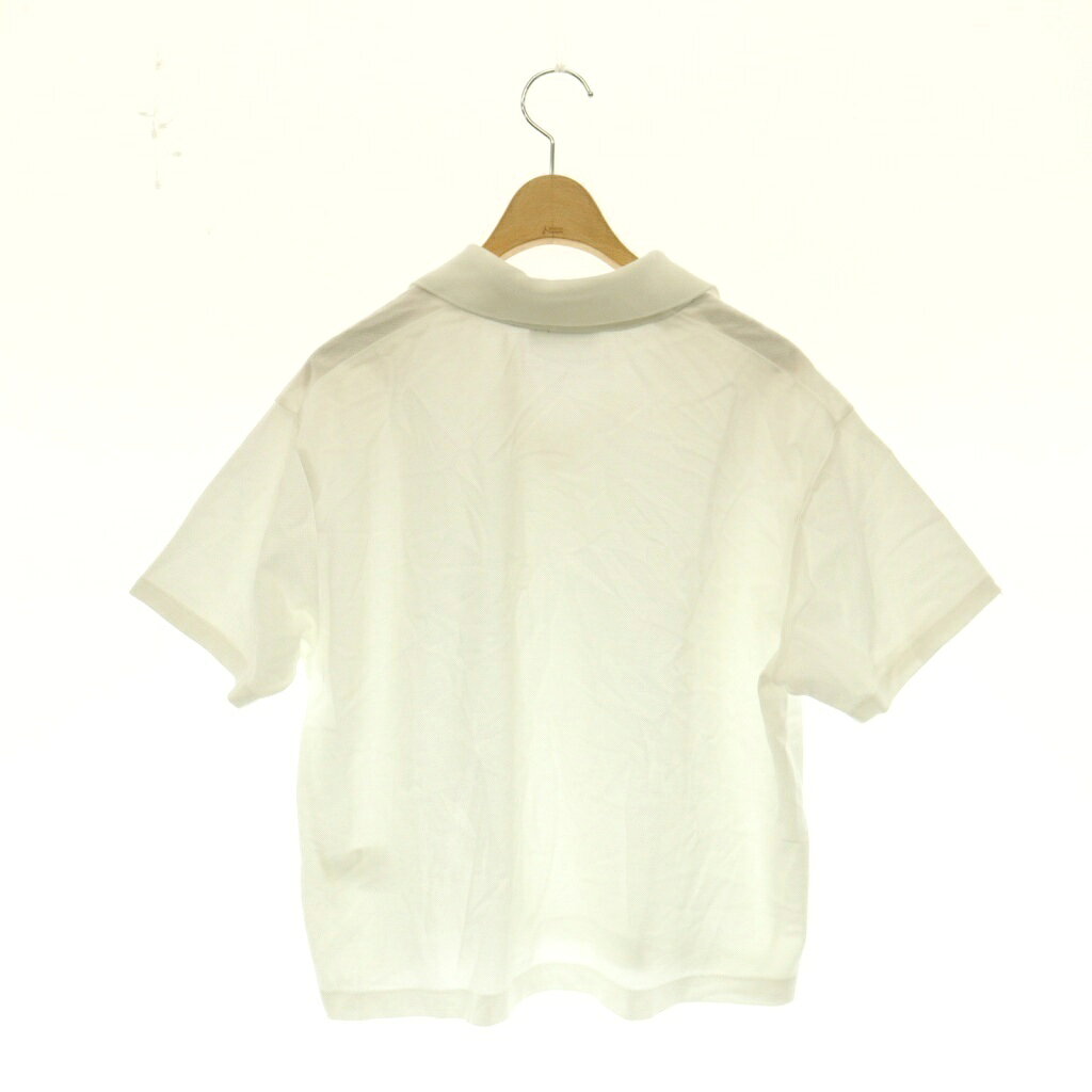 ブランド古着ベクトルプレミアム店の【中古】ラコステ LACOSTE 鹿の子サッカーシャツ ポロシャツ カットソー Vネック 38 白 /CX ■ECC007 レディース 【ベクトル 古着】 260728｜アングル2