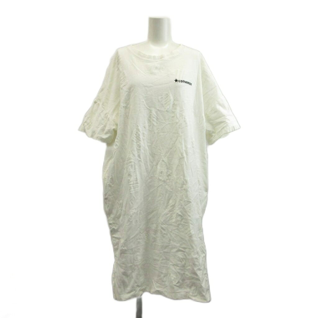 【中古】コンバース CONVERSE Tシャツワンピース M 白 ホワイト ひざ丈 ロゴ 半袖 /YG ■ECB007 レディース 【ベクトル 古着】 260730 vectorpremium-19306474 ブランド古着ベクトルプレミアム店 パッケージ画像