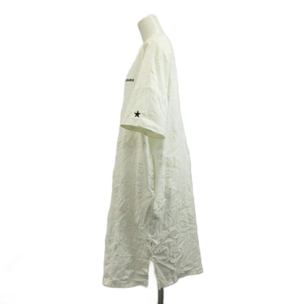 【中古】コンバース CONVERSE Tシャツワンピース M 白 ホワイト ひざ丈 ロゴ 半袖 /YG ■ECB007 レディース 【ベクトル 古着】 260730 vectorpremium-19306474 ブランド古着ベクトルプレミアム店 サンプル画像3
