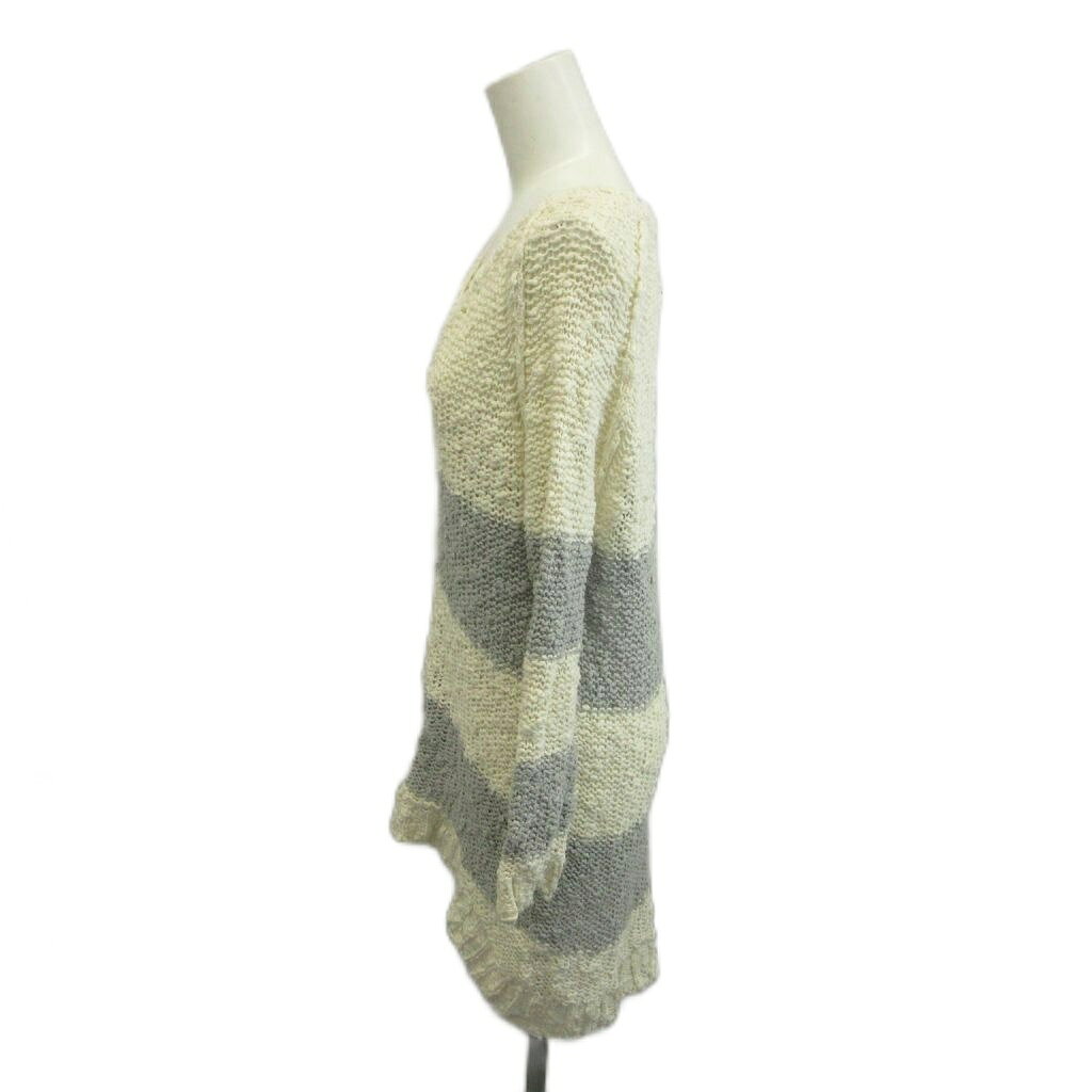 【中古】ロペピクニック ROPE Picnic ニットチュニック セーター 38 白 ホワイト ライトグレー ボーダー柄 Vネック 長袖 /SH ■ECB007 レディース 【ベクトル 古着】 260730 vectorpremium-19320004 ブランド古着ベクトルプレミアム店 サンプル画像3