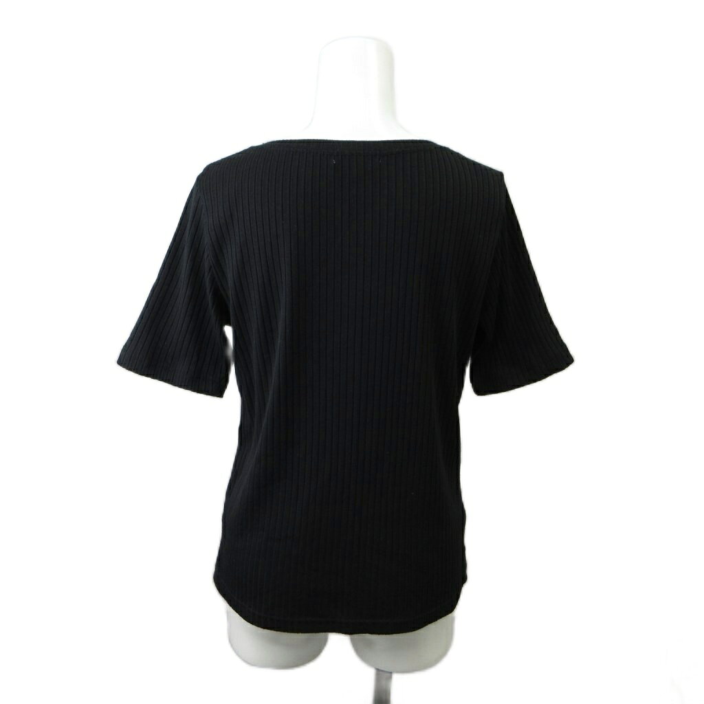 【中古】グローバルワーク GLOBAL WORK カットソー M 黒 ブラック リブ編み ラウンドネック 半袖 /RN ■ECB007 レディース 【ベクトル 古着】 260730 vectorpremium-19310721 ブランド古着ベクトルプレミアム店 サンプル画像3