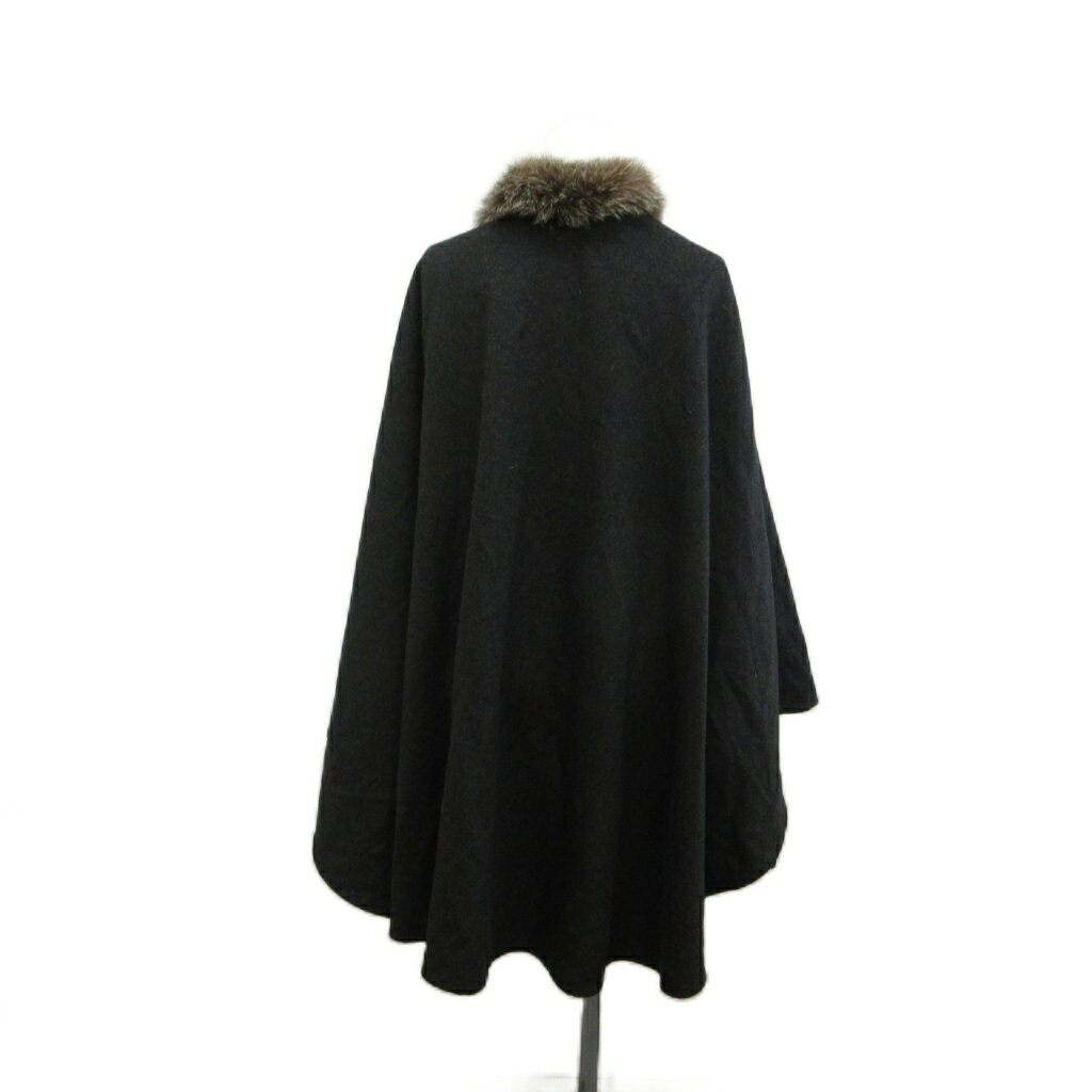 【中古】ノーブランド ファーポンチョ フォックス サイズなし ダークグレー ファー付き 長袖 /SH ■ECB007 レディース 【ベクトル 古着】 260731 vectorpremium-19313777 ブランド古着ベクトルプレミアム店 サンプル画像2