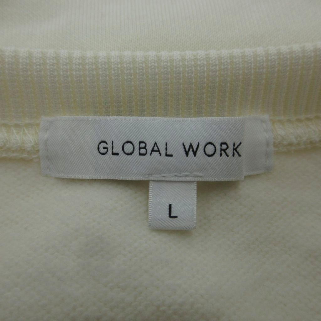 【中古】グローバルワーク GLOBAL WORK トレーナー L オフホワイト ラインストーン ラウンドネック 長袖 ショート丈 /HO55 ■GY75 レディース 【ベクトル 古着】 260806 vectorpremium-19338283 ブランド古着ベクトルプレミアム店 サンプル画像3