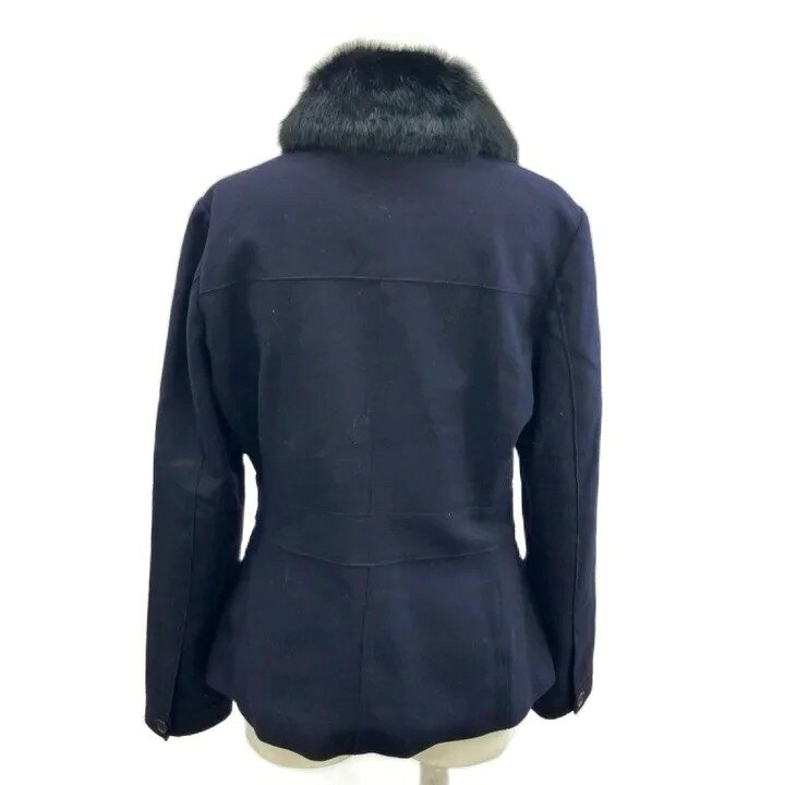 【中古】23区 オンワード樫山 コート ウール 40 紺 ネイビー ファー襟 シングルブレスト 長袖 /KK ■GY70 レディース 【ベクトル 古着】 260805 vectorpremium-19324111 ブランド古着ベクトルプレミアム店 サンプル画像2