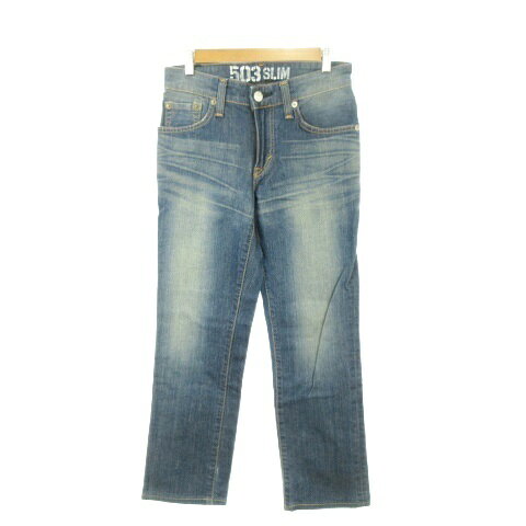 【中古】エドウィン EDWIN BLUE TRIP EDGELINE 503 SKINNY SLIM デニム ジーンズ 27 青 ブルー インディゴ ウォッシュ加工 /MN31 ■GY70 レディース 【ベクトル 古着】 260813