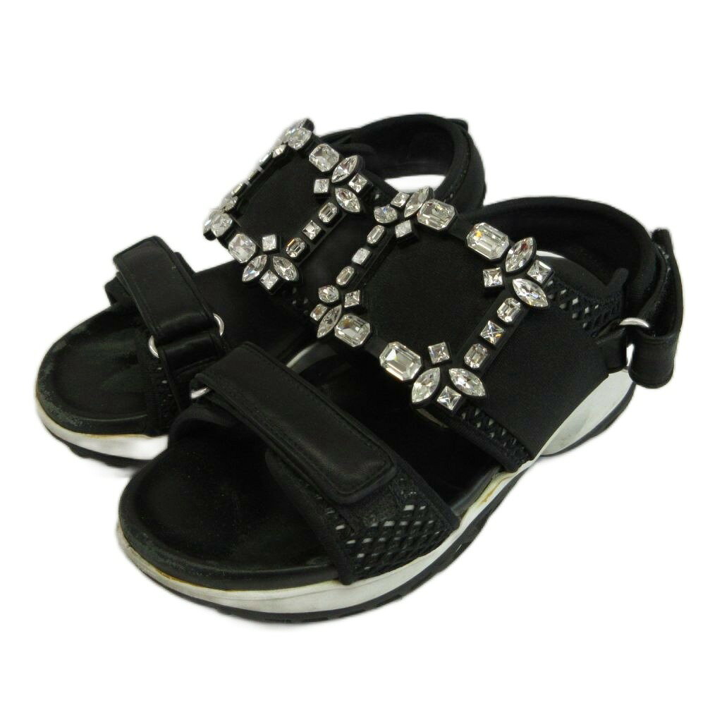 Roger Vivier クリスタルバックル サンダル 38 Roger Vivier