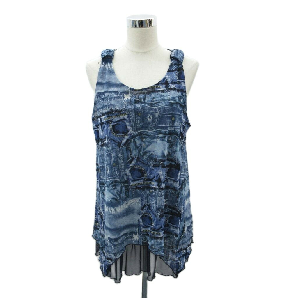 【中古】ファッションパーク FASHION PARK チュニック 紺 デニム柄 ノースリーブ シースルー /SY48 ■ECA008 レディース 【ベクトル 古着】 260814表記サイズサイズ表記なし実寸サイズ身幅：53cm　着丈：76cm　　素材裏地あり色紺仕様透け感あり状態胸下辺りに汚れがありますが、その他に目立ったダメージはなく、問題なくご使用いただける商品です。 ※あくまでも中古品ですので掲載写真や記載内容をご確認いただき、ご理解の上ご購入ください。商品のお問い合わせの回答を休止しております。＊各商品ページの商品詳細等をご確認の上ご購入ください。【中古】ファッションパーク FASHION PARK チュニック 紺 デニム柄 ノースリーブ シースルー /SY48 ■ECA008 レディース 【ベクトル 古着】 260814状態ランク　”AB”詳細については、下記および「状態ランクについて」ページをご覧ください。未使用・新品の商品ほぼ新品同様の商品使用感が少なく、かなり状態の良い商品使用感はあるが、傷や汚れの少ない商品使用感の他、傷や汚れが見られる商品かなり大きな傷みがある難あり商品※S〜CランクはUSED品となりますので、使用感をご理解の上でご入札下さい。状態ランクについてinformation表記サイズサイズ表記なし実寸サイズ身幅：53cm　着丈：76cm　　素材裏地あり色紺仕様透け感あり状態胸下辺りに汚れがありますが、その他に目立ったダメージはなく、問題なくご使用いただける商品です。 ※あくまでも中古品ですので掲載写真や記載内容をご確認いただき、ご理解の上ご購入ください。商品のお問い合わせの回答を休止しております。＊各商品ページの商品詳細等をご確認の上ご購入ください。本商品は一点物です他サイトや店舗にて販売している商品です。多少のお時間差にて欠品になることもございます。予めご了承頂ますようお願い致します。ベクトル・サイズガイドはこちらこの商品と同じブランドの商品を見る
