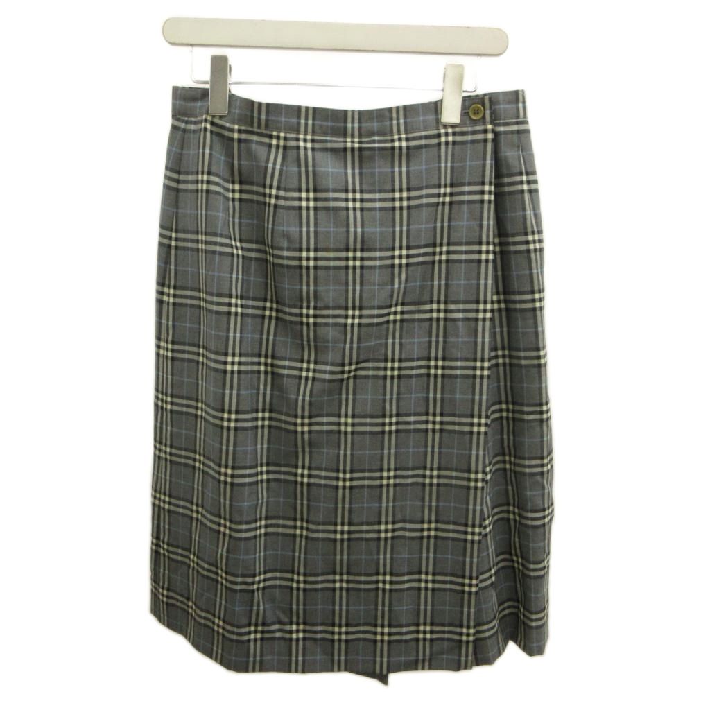 中古 バーバリー ロンドン BURBERRY LONDON パンツ キュロット 15 グレー チェック柄 ラップスカート RN vectorpremium-19375722 ブランド古着ベクトルプレミアム店 パッケージ画像