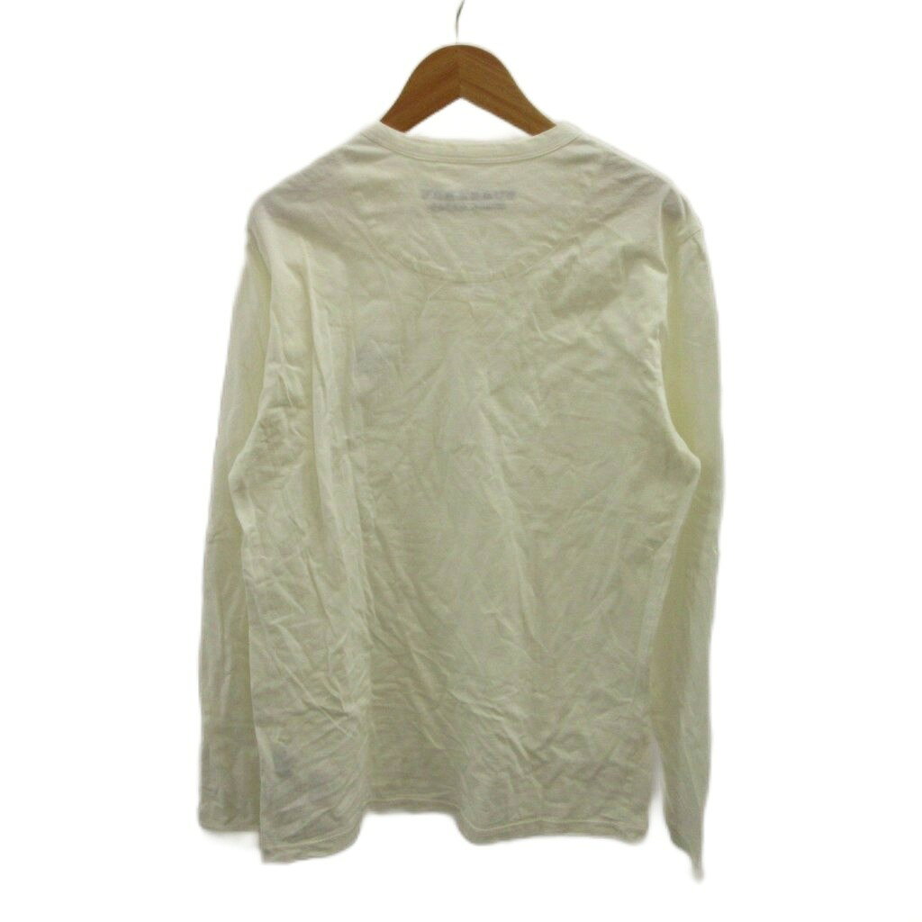 中古 バーバリーブラックレーベル BURBERRY BLACK LABEL Tシャツ Vネック ロゴ刺繍 長袖 2 アイボリー vectorpremium-19429046 ブランド古着ベクトルプレミアム店 サンプル画像2