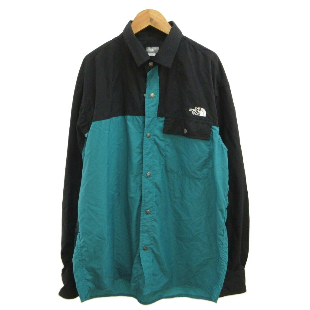 【中古】ザノースフェイス THE NORTH FACE ロングスリーブヌプシシャツ L 緑 グリーン NR11961 /RN ■ECD009 メンズ 【ベクトル 古着】 260917