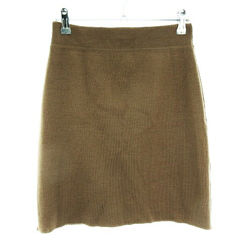 【中古】ストロベリーフィールズ STRAWBERRY-FIELDS ニット タイトスカート ミニ バックファスナー ウール 無地 茶 ブラウン ボトムス /THH レディース 【ベクトル 古着】 230914