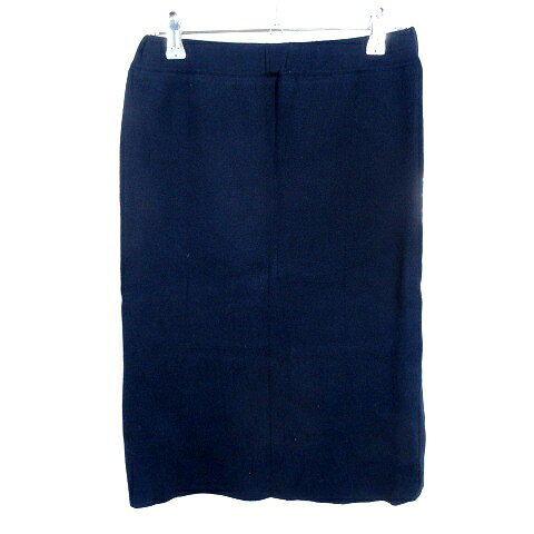 【中古】アーバンリサーチ サニーレーベル URBAN RESEARCH Sonny Label ニット スカート タイト ひざ丈 ウエストゴム バックスリット 無地 F 紺 ネイビー ボトムス レディース 【ベクトル 古着】 231005