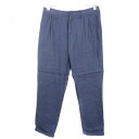 【中古】B&Y ユナイテッドアローズ BEAUTY&YOUTH ビューティー&ユース テーパードパンツ タック ロールアップ 薄手 無地 S 青 ブルー ボトム...