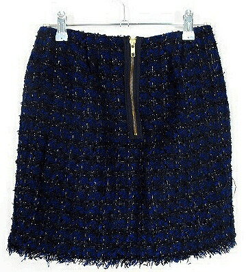【中古】クローラ crolla スカート 台形 ミニ バックファスナー ツイード 34 紺 黒 ネイビー ブラック ボトムス /T2 レディース 【ベクトル 古着】 241204