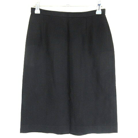 【中古】スキャパ SCAPA スカート タイト ひざ丈 薄手 スリット コットン 無地 38 黒 ブラック ボトムス /T2 レディース 【ベクトル 古着】 241008(4)