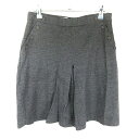 【中古】スピック&スパン Spick&Span Pour Belle Femme スカート フレア ひざ丈 タック サイドファスナー 薄手 ウール 無地 38 ...