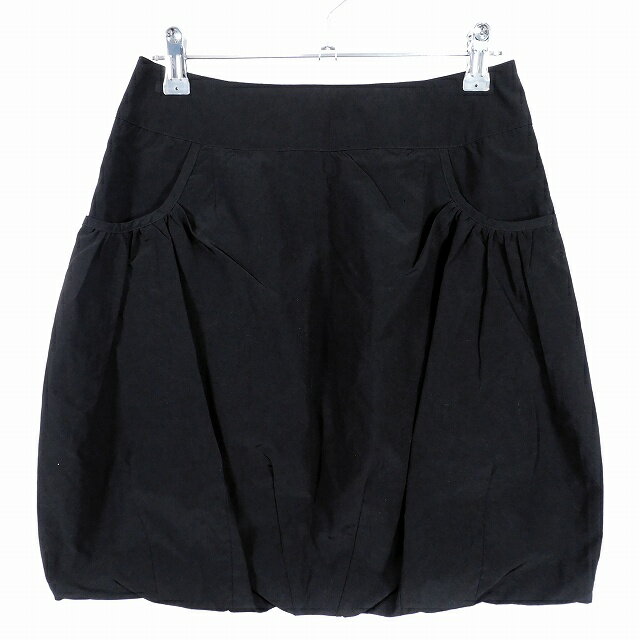 【中古】ミニマム MINIMUM バルーンスカート タイト ミニ バックファスナー 無地 2 黒 ブラック ボトムス レディース 【ベクトル 古着】 250725