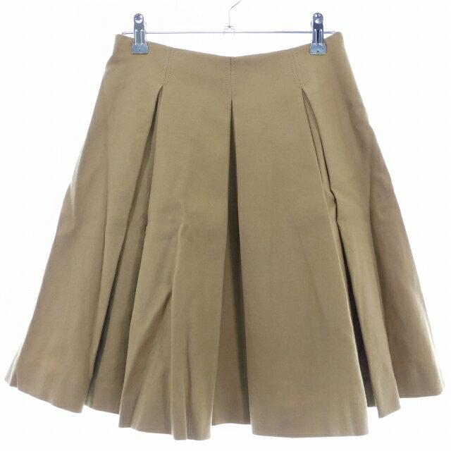 【中古】ストロベリーフィールズ STRAWBERRY-FIELDS フレアスカート ミニ ボックスプリーツ サイドファスナー ウール 無地 2 茶 ブラウン ボトムス /T2 レディース 【ベクトル 古着】 250820