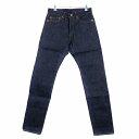 【中古】未使用品 桃太郎ジーンズ MOMOTARO JEANS 0405-SP 出陣レーベル デニム パンツ 15.7oz 桃耳 セルビッチ ハイテーパード ボタンフライ ジーンズ ジーパン 無地 30 インディゴ ボトムス /MMR メンズ 【ベクトル 古着】 250901
