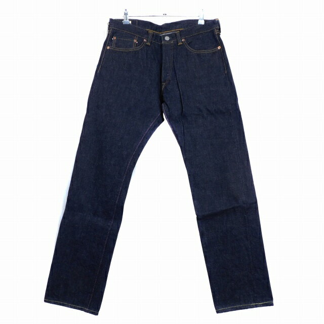 【中古】桃太郎ジーンズ MOMOTARO JEANS 0101 ヴィンテージレーベル デニム パンツ 桃耳 セルビッチ ナローテーパード ボタンフライ ジーンズ ジーパン 無地 31 インディゴ ボトムス /MMR メンズ 【ベクトル 古着】 250911