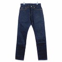 【中古】未使用品 桃太郎ジーンズ MOMOTARO JEANS 0405-SP 出陣レーベル デニム パンツ 15.7oz 桃耳 セルビッチ ハイテーパード ボタンフライ ジーンズ ジーパン 無地 32 インディゴ ボトムス /MMR メンズ 【ベクトル 古着】 250911