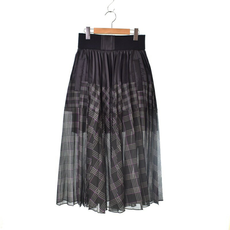 yÁzTJC sacai 22N Glencheck Mix Skirt v[c ؑ O XJ[g 2 M O[ ubN D  22-05991 fB[X yxNg Òz 230903