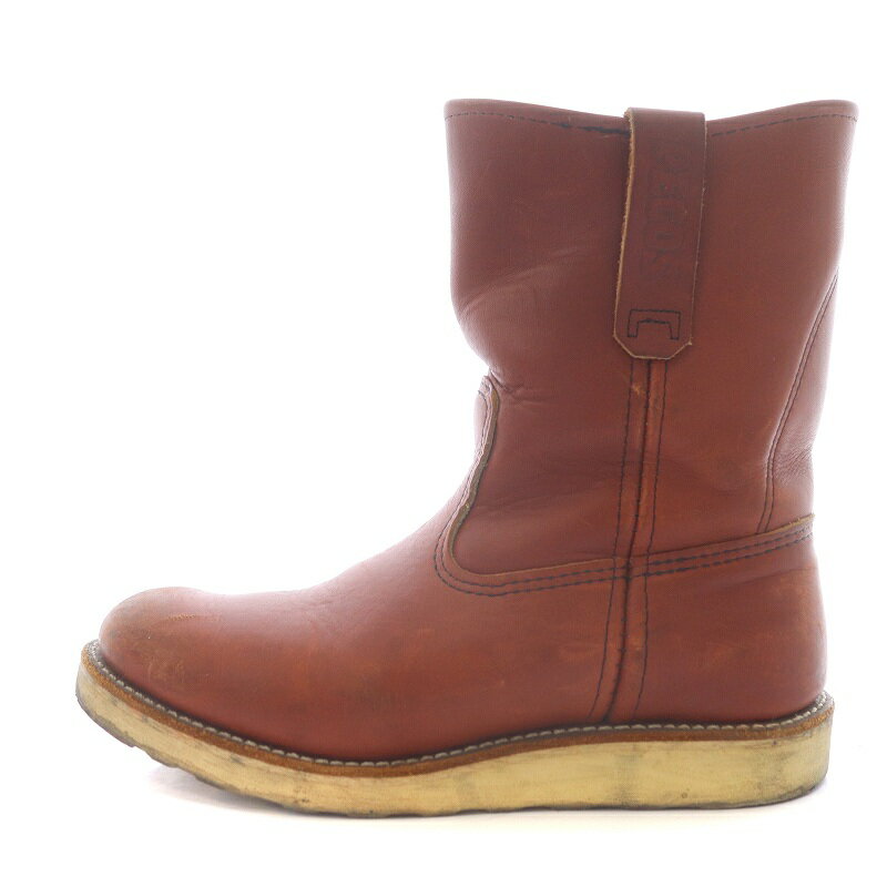 【中古】レッドウィング REDWING 9inch ペコスブーツ PECOS BOOTS オロラセット ポーテージ ミドル エンジニア レザー US6.5 24.5cm 茶色 ブラウン 8866 /SI7 メンズ 【ベクトル 古着】 240111