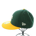 【中古】ニューエラ NEW ERA 59FIFTY AC Collection オークランド・アスレチックス ベースボールキャップ 野球帽 帽子 ロゴ 刺繍 56.8cm 緑 グリーン /TK メンズ 【ベクトル 古着】 240405