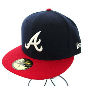 【中古】ニューエラ NEW ERA 59FIFTY MLBオンフィールド アトランタ・ブレーブス ホーム ベースボールキャップ 野球帽 帽子 7 55.8cm 紺 ネイビー /TK メンズ 【ベクトル 古着】 240418