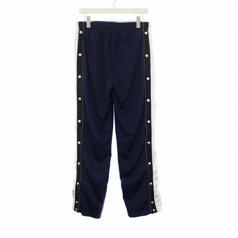 【中古】ヴェトモン ベトモン VETEMENTS VTMNTS CONTRASTING BAND SNAP JERSEY SWEATPANTS ジャージ トラックパンツ サイドスナップ イージー S 紺 ネイビー VL12PA220N /KH ☆AA★ メンズ 【ベクトル 古着】 240925