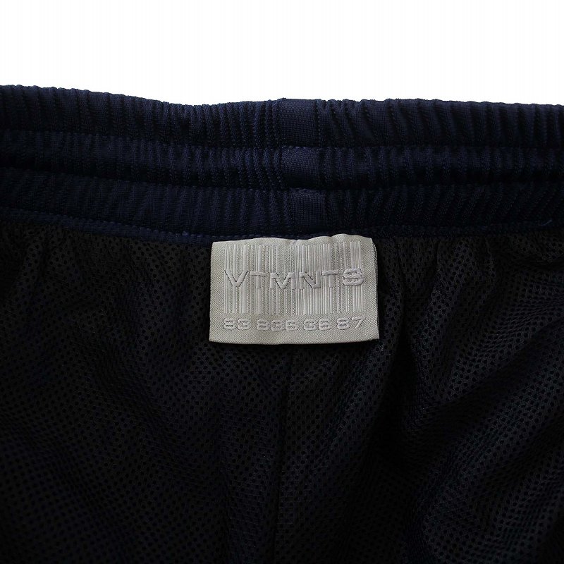 【中古】ヴェトモン ベトモン VETEMENTS VTMNTS CONTRASTING BAND SNAP JERSEY SWEATPANTS ジャージ トラックパンツ サイドスナップ イージー S 紺 ネイビー VL12PA220N /KH ☆AA★ メンズ 【ベクトル 古着】 240925