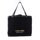 【中古】トムフォード TOM FORD TEXTURED CANVAS TOTE BAG 2WAY トートバッグ ハンドバッグ ロゴ 黒 ブラック /KH ☆A...
