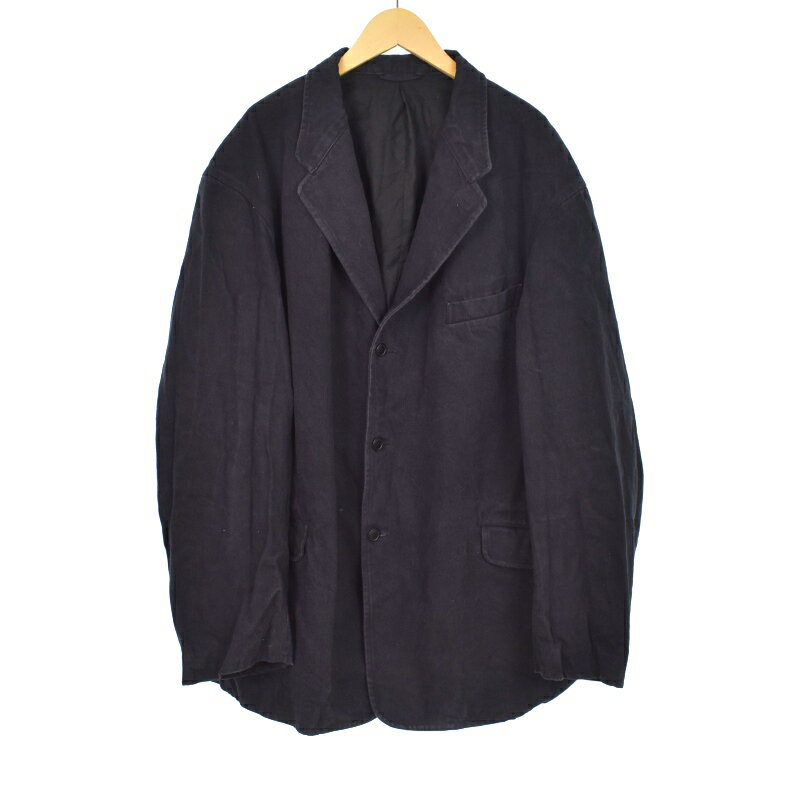 【中古】コモリ COMOLI 25SS ブラックドリル ジャケット テーラードジャケット コットン 3 黒 ブラック..